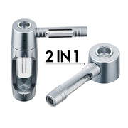 (BUBBLER) 5" NEVERXHALE CNC HAND PIPE 2IN1 BUBBLER + HAND PIPE - GREY