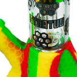 (SILICONE) STRATUS BEE WATER PIPE PYRAMID BOTTOM - RASTA