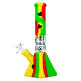 (SILICONE) STRATUS BEE WATER PIPE PYRAMID BOTTOM - RASTA