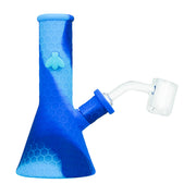 (SILICONE) 5" STRATUS TRAVELER 2 IN 1 WATER PIPE - MARBLE BLUE