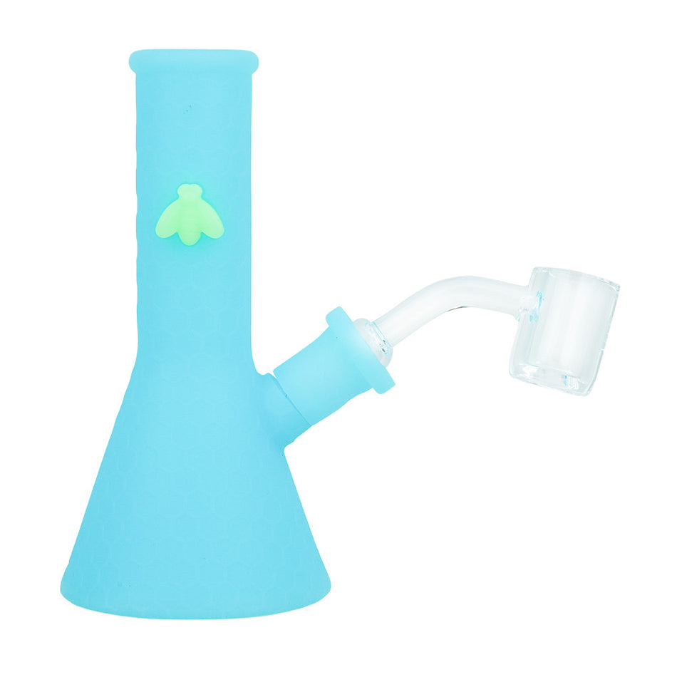 (SILICONE) 5.5" STRATUS TRAVELER 2 IN 1 WATER PIPE - GLOW BLUE