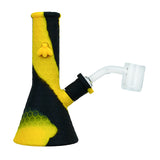 (SILICONE) 5.5" STRATUS TRAVELER 2 IN 1 WATER PIPE - YELLOW BLACK