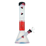 (FREEZABLE) STRATUS SILICONE 11INCH WATER PIPE - BLACK/GLOW RED