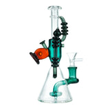 (WATER PIPE) 8 INCH WATER PIPE WITH COILS - GREY/TEAL