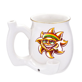 (CERAMIC PIPE) CERAMIC MUG CUP PIPE - RASTA SUN WHITE