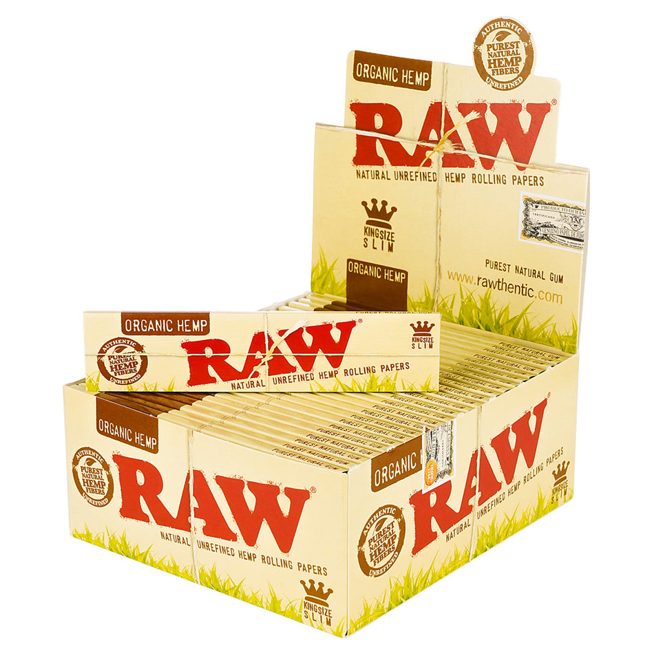 (PAPER) RAW ORGANIC CONNOISSEUR PAPERS - KINGSIZE SLIM + TIPS 24CT