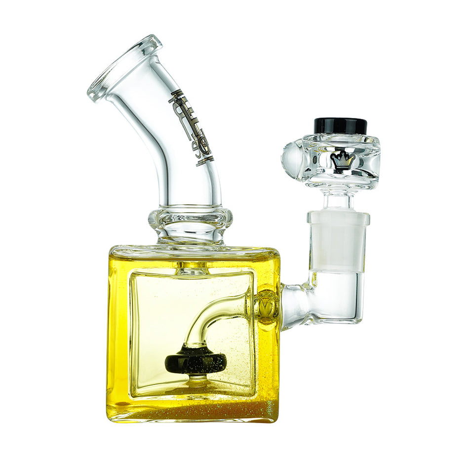 (FREEZABLE) KRAVE 6" CUBE WATER PIPE - YELLOW