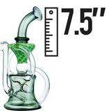 (RECYCLER) 7.5" 4 JOINT RECYCLER - BLACK JADE GREEN