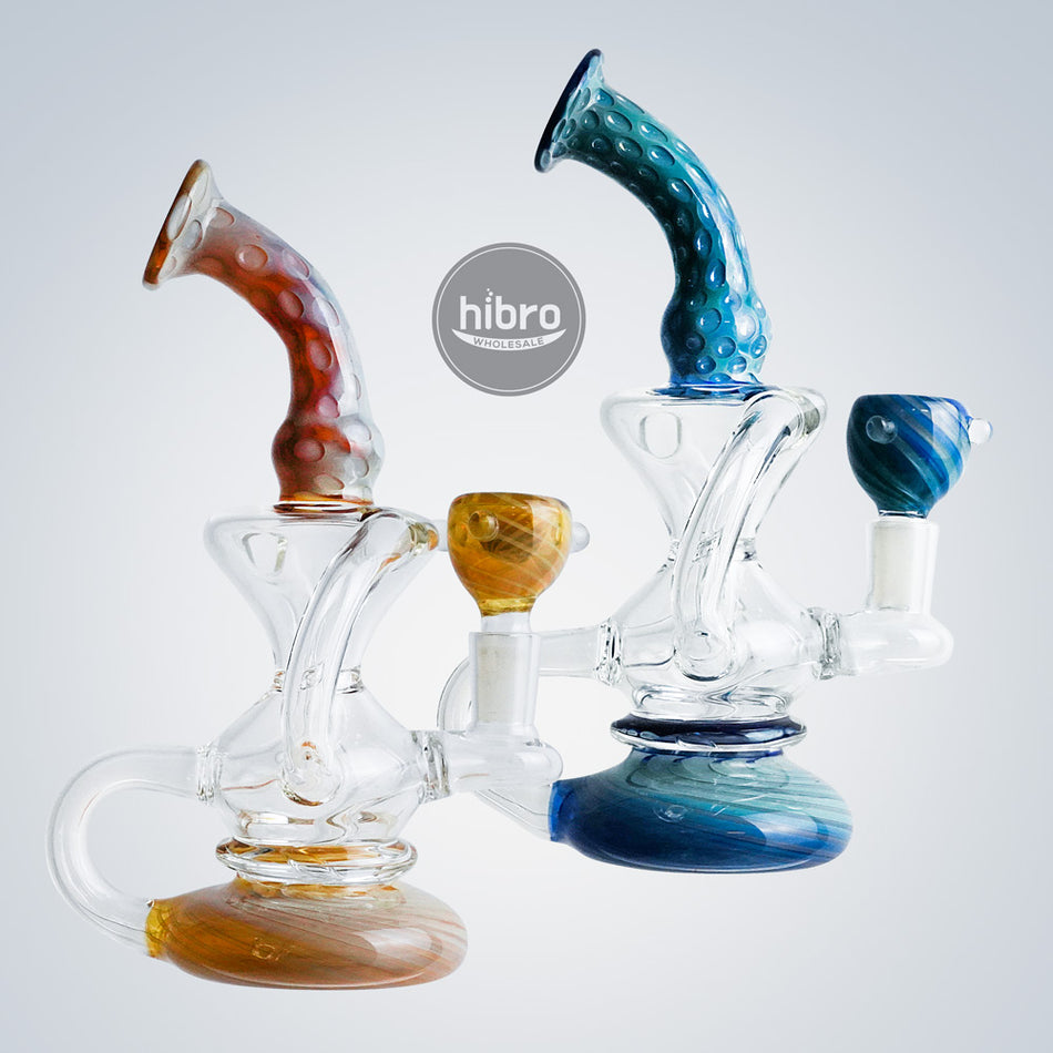 (RECYCLER) 8" INSIDE SWIRL COLOR RECYCLER