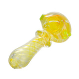 (HAND PIPE) 3.5" SILVER FUMED COLOR CHANGE - LIME DOTS