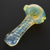 (HAND PIPE) 3.5" TORNADO COLOR CHANGE - LIME DOTS