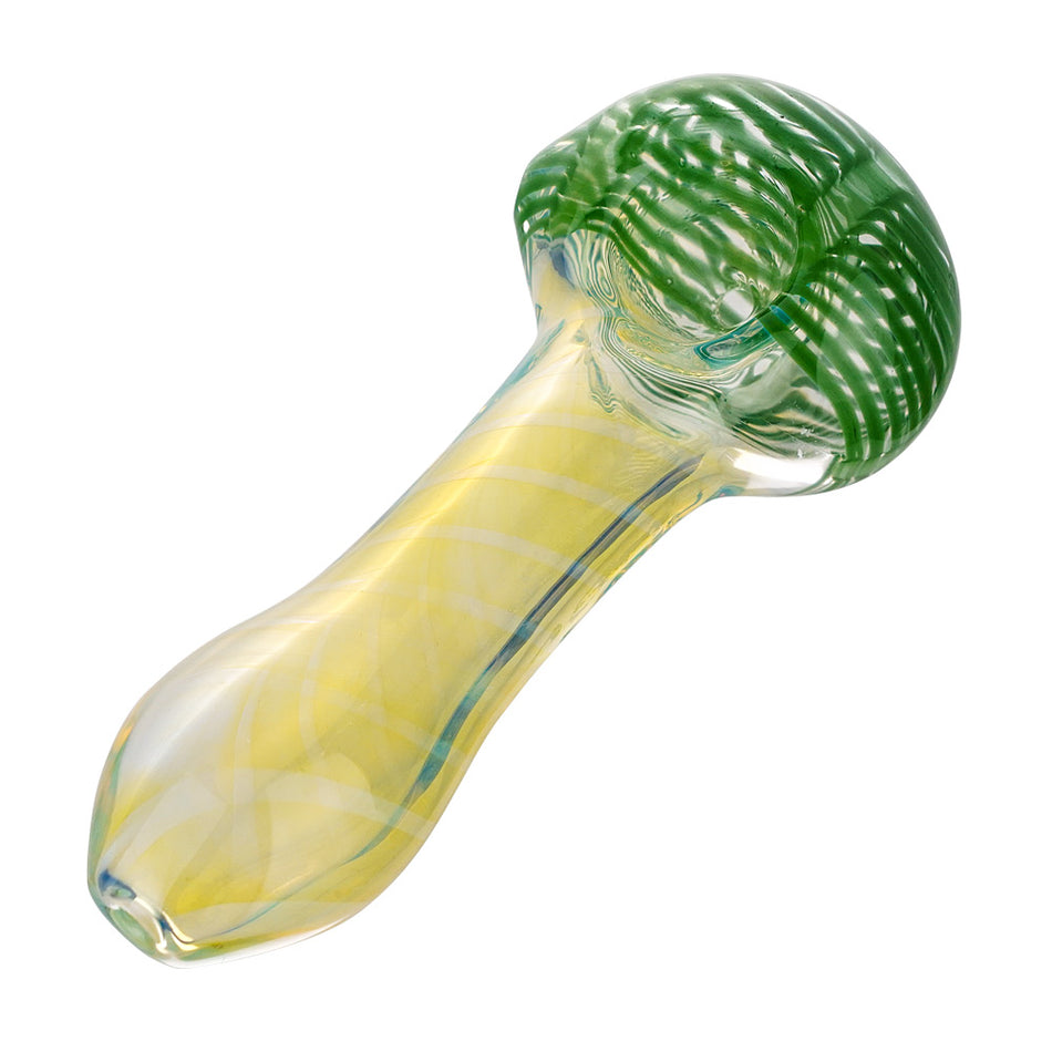 (HAND PIPE) 4.5" SPIDER WEB PATTERN - GREEN