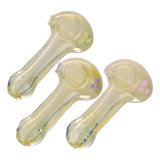 (HAND PIPE) 3.5" THREE COLOR DOTS - PINK