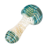 (HAND PIPE) 3.5" FEATHER PATTERN - TEAL