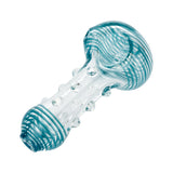 (HAND PIPE) 4" COLOR STRIPE WITH BALL GRIP SPOON PIPE - TEAL