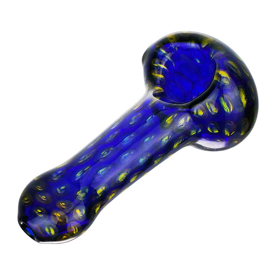 (HAND PIPE ) 4" COLOR TUBE WITH GOLD DOTS - BLUE