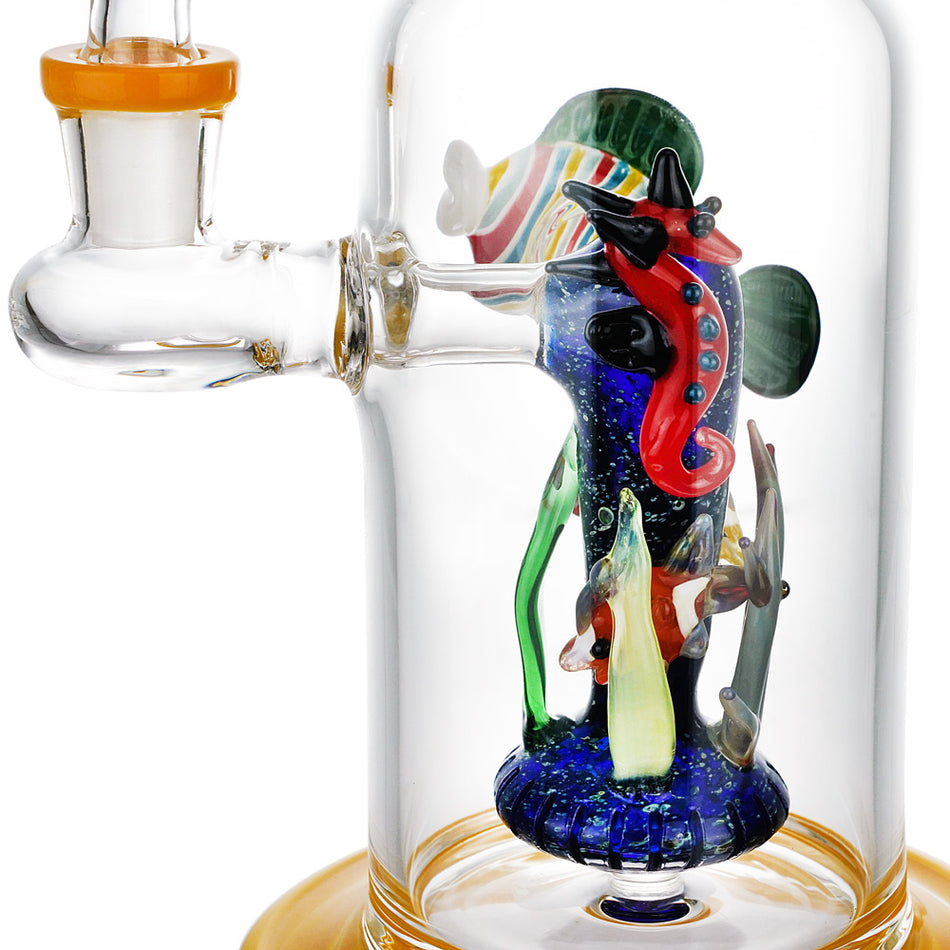 (WATER PIPE) 10.5" CORAL REEF SEAHORSE - YELLOW