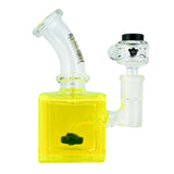 (FREEZABLE) KRAVE 6" CUBE WATER PIPE - UV LIME