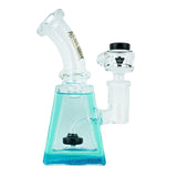 (FREEZABLE) 6.5" KRAVE SQUARE WATER PIPE - GLITTER TEAL
