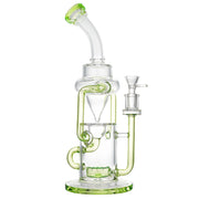 (WATER PIPE) 14 INCH WATERFALL RECYCLER - LIME GREEN