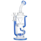 (WATER PIPE) 14 INCH WATERFALL RECYCLER - MILKY BLUE