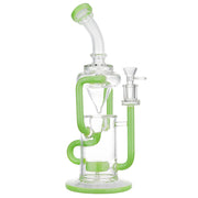 (WATER PIPE) 14 INCH WATERFALL RECYCLER - MILKY GREEN