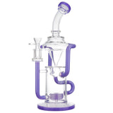 (WATER PIPE) 14 INCH WATERFALL RECYCLER - MILKY PURPLE