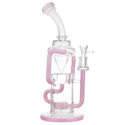 (WATER PIPE) 14 INCH WATERFALL RECYCLER - MILKY PINK