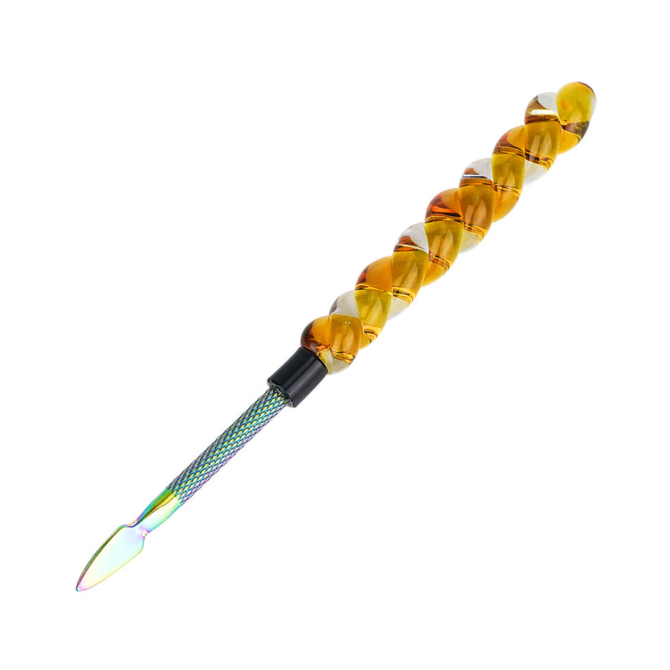 (DABBER) 6 INCH TWISTED HANDLE - AMBER