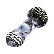 (HAND PIPE ) 4" PURPLE TUBE - BLACK WHITE