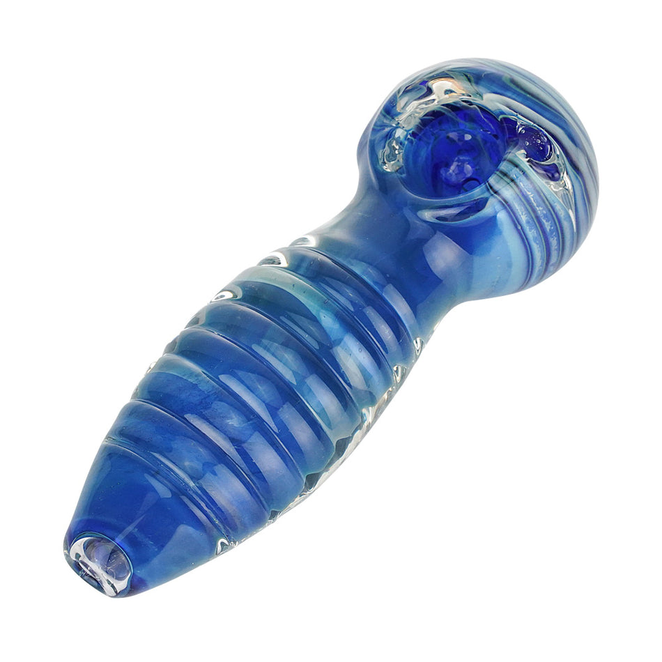 (HAND PIPE) 4.5" HEAVY & THICK SHIN BODY SPOON PIPE - BLUE