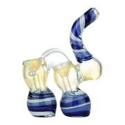 (BUBBLER) DOUBLE CHAMBER COLOR SWIRL - BLUE