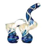 (BUBBLER) DOUBLE CHAMBER COLOR SWIRL - TEAL/WHITE/BLACK