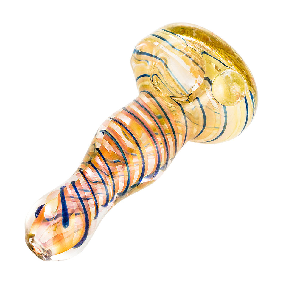 (HAND PIPE) 4.5" EXTRA HEAVY COLOR CHANGE SPOON PIPE - GOLD FUMED