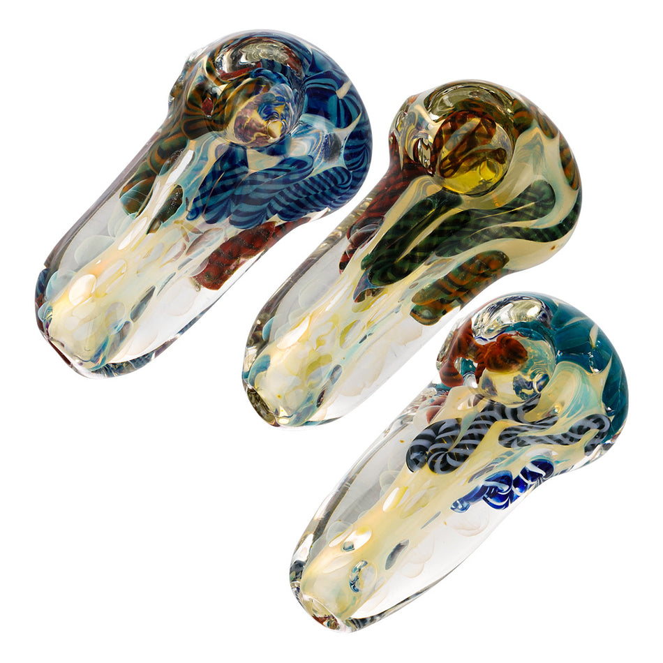 (HAND PIPE ) 3.5" HEAVY ROUND INSIDE COLOR - ASSORTED COLOR