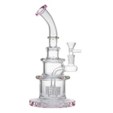 (WATER PIPE) 9.5" CAKE STYLE WITH BUILT IN PERC - PINK
