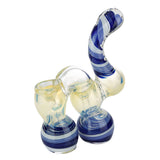 (BUBBLER) DOUBLE CHAMBER COLOR SWIRL - BLUE