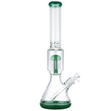 (WATER PIPE) 18" COLOR 7MM BEAKER WITH TREE PERC - SEA GREEN