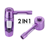 (BUBBLER) 5" NEVERXHALE CNC HAND PIPE 2IN1 BUBBLER + HAND PIPE - PURPLE